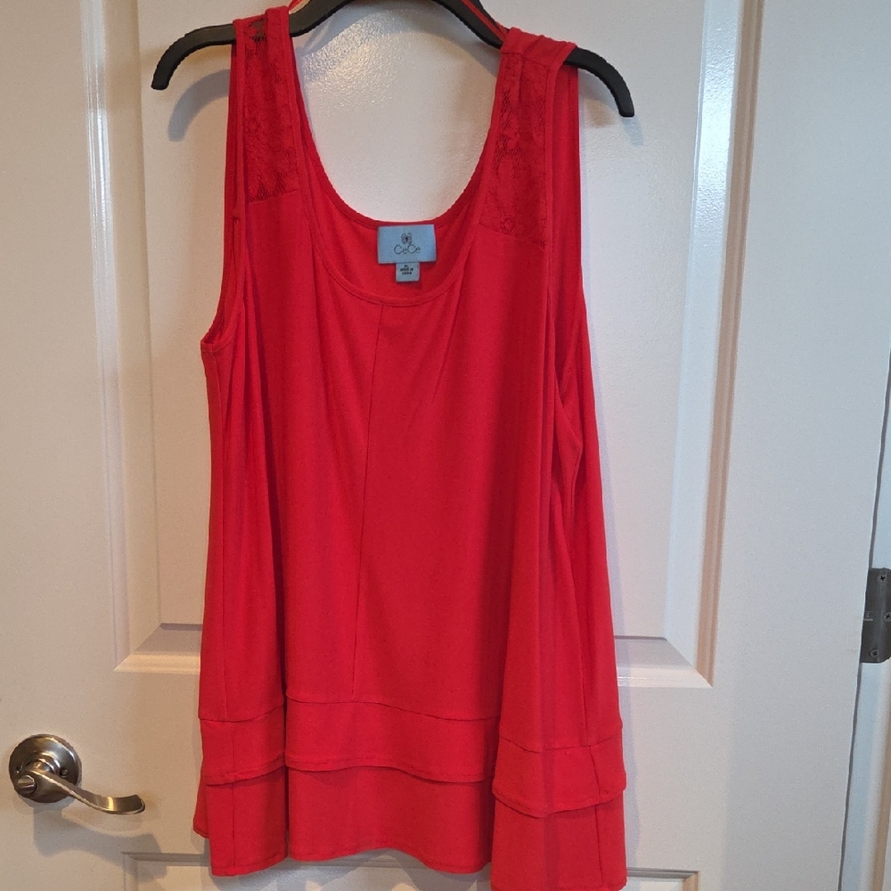CeCe Vibrant Red Tank Top